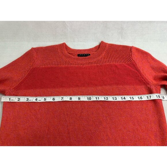 Theory Baby Alpaca Silk Blend Orange Sweater Women’s M EUC - Picture 6 of 6